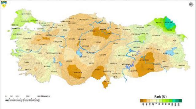 İzmir ve Antalya hariç, tüm illerde yağışlar normalin altında kaldı