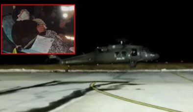 Kalp krizi geçiren vatandaş polis helikopteriyle hastaneye ulaştırıldı