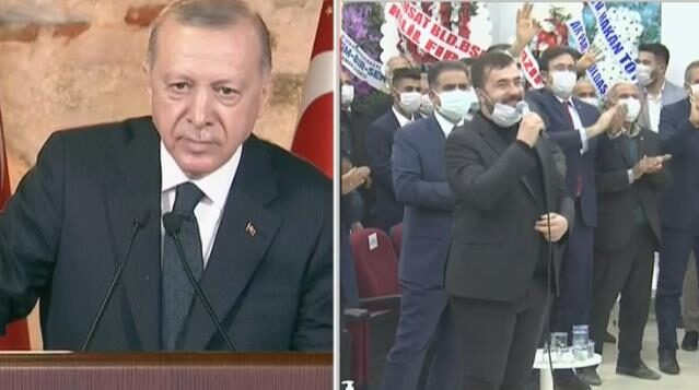 Cumhurbaşkanı Erdoğan, mikrofonu alan partilinin kilosuna takıldı: Az çalışıyorsun, bayağı göbek yapmışsın