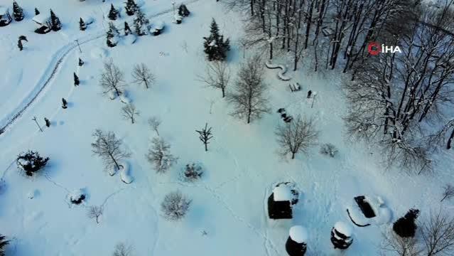 Karla kaplı SAÜ kampüsünden seyrine doyumsuz manzaralar