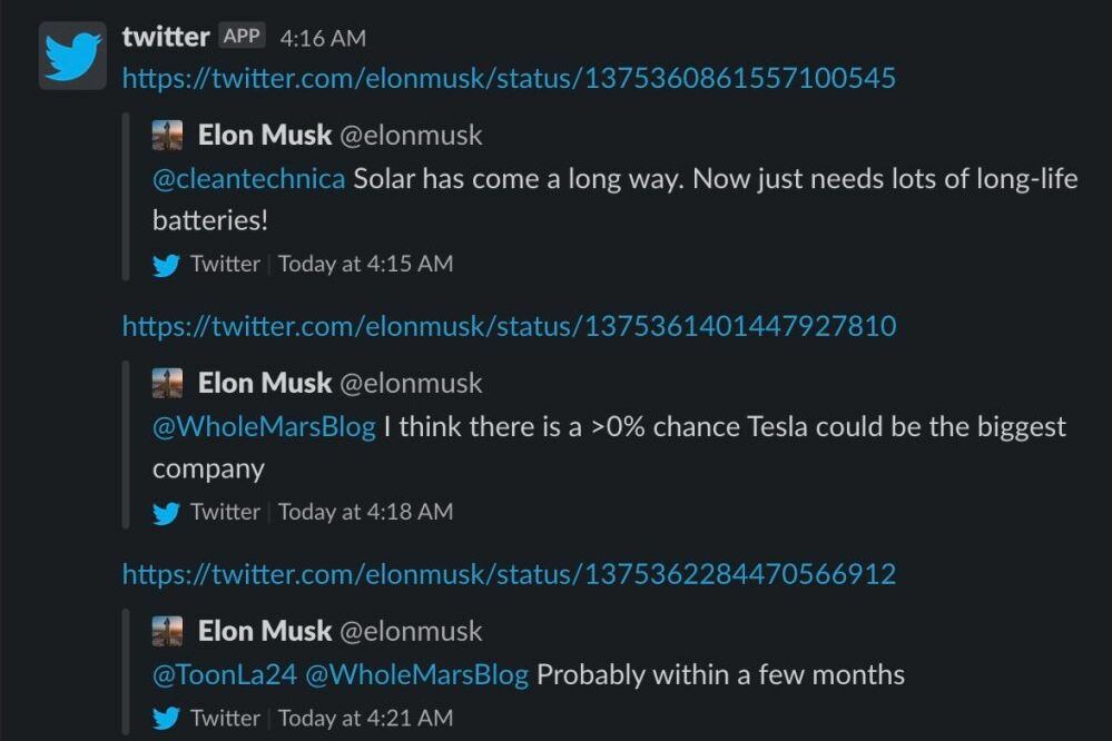 Tesla ve SpaceX'in CEO'su milyarder girişimci Elon Musk, Twitter'da yaptığı paylaşımda, Tesla'nın dünyanın en büyük şirketi olacağını iddia etti. Bu söylemiyle tartışma yaratan Elon Musk, attığı tweetleri kısa sürede kaldırdı.