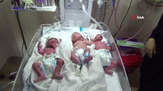Gaziantep'te Üçüz bebek sevinci