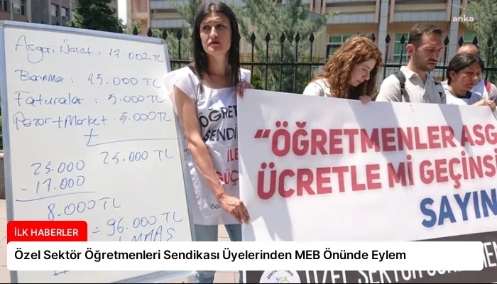Özel Sektör Öğretmenleri Sendikası Üyelerinden MEB Önünde Eylem