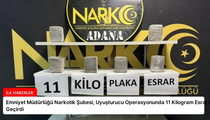 Emniyet Müdürlüğü Narkotik Şubesi, Uyuşturucu Operasyonunda 11 Kilogram Esrar Ele Geçirdi