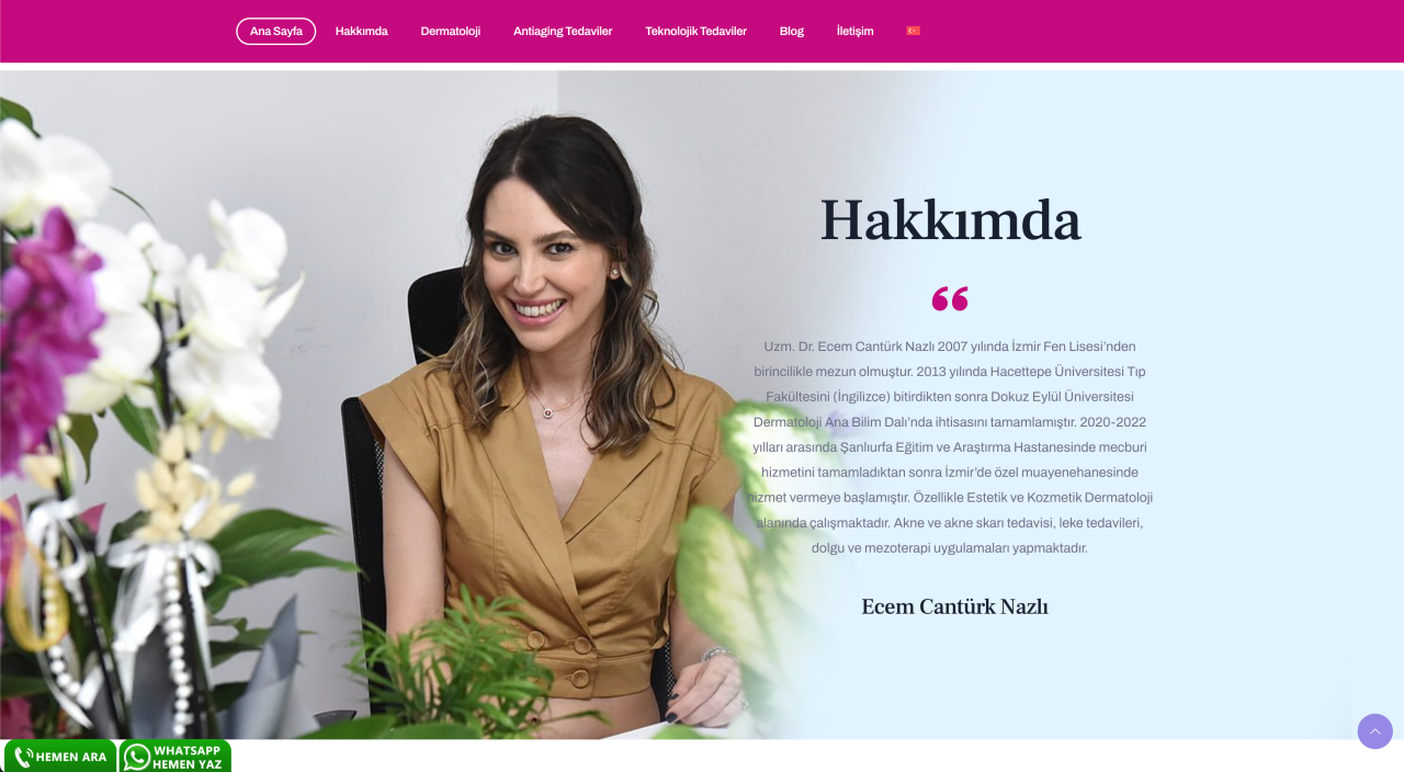 Uzm. Dr. Ecem Cantürk Nazlı: Dermatoloji ve Estetikte Uzmanlık