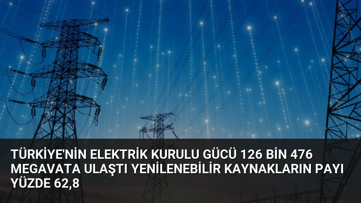 Türkiye’nin Elektrik Kurulu Gücü 126 Bin 476 Megavata Ulaştı Yenilenebilir Kaynakların Payı Yüzde 62,8