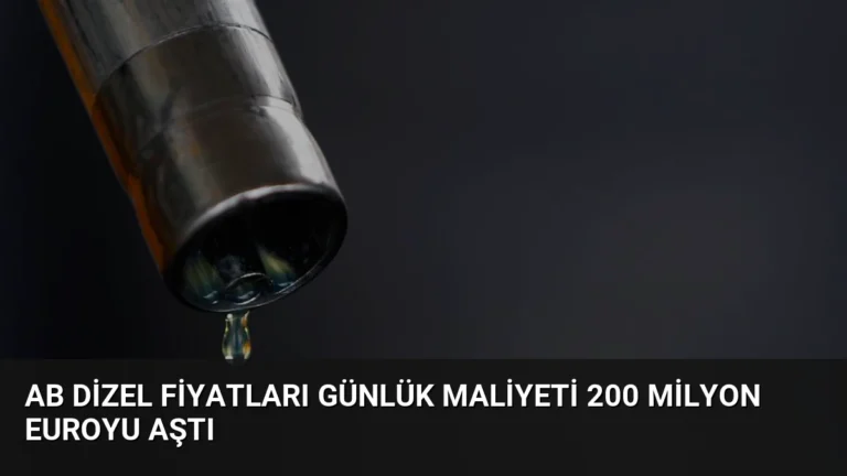 AB Dizel Fiyatları Günlük Maliyeti 200 Milyon Euroyu Aştı